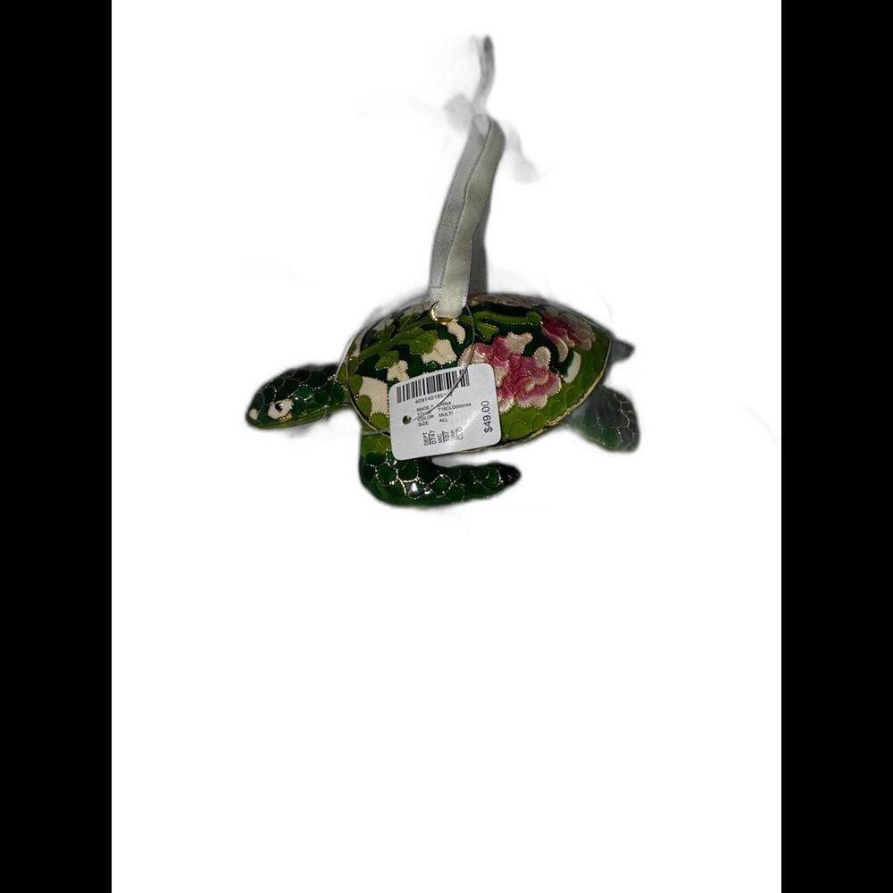 Dillard's Trimsetter Cloisonne Turtle 4" Christmas Ornament NWT